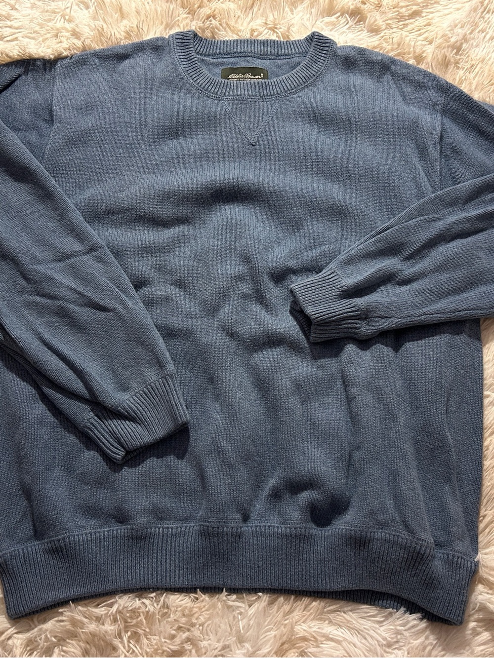 Eddie Bauer Men's Denim Blue Crewneck Sweater